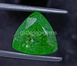8.80 Ct Trillion Cut Natural Green Emerald Certified Loose Gemstone 5JRD - Picture 1 of 8