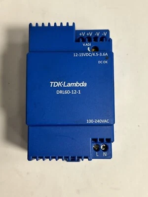 TDK-Lambda DRL60-12-1 DIN Rail Power Supplies AC/DC 60W 24VDC -  85VAC to 264VAC - Image 1 of 4