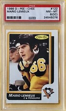 1986 O-Pee-Chee #122 - MARIO LEMIEUX - Rookie - PSA 8 - NEAR MINT (OC)