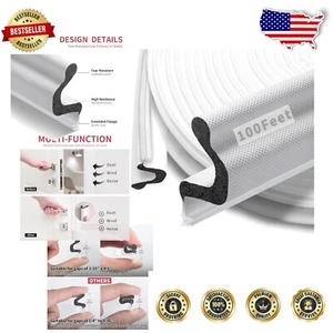 Efficient 100ft Door Insulation Strip - Noise-Blocking & Weatherproof Solution - Picture 1 of 9