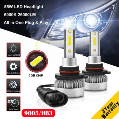 9005 HB3 110W 26000LM Car LED Headlight Bulbs Kit Super Bright Xenon White 6000K - Image 1 of 4