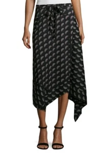 Worthington Wickel-Sarongrock schwarz Zelenia geometrisch weiß neu mit Etikett Größe 4 Tall - Bild 1 von 8