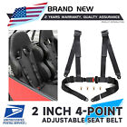 BLACK 2&quot; 4-Point Harness Sport Quick Release Safety Seat Belt for Racing Car