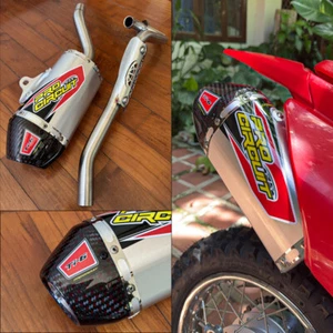 Full System Exhaust Muffer Racing Pipe Carbon Design Fabric Red Honda CRF110 - Picture 1 of 5
