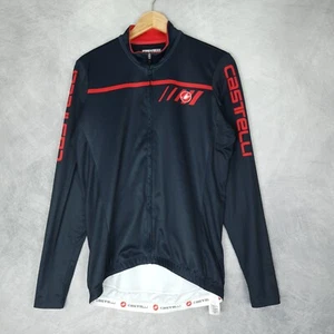 Castelli Velocissimo Jersey Mens Large Black Full Zip Long Sleeve Cycle Jacket - Picture 1 of 20