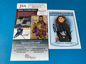 Tarjeta de novato Hailie Deegan Sexy NASCAR 2019 UD firmada automática certificado de autenticidad JSA - Imagen 1 de 2