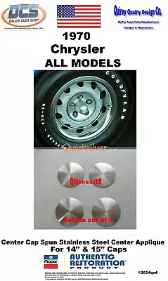 1970 Chrysler Rallye Wheel Correct Satin Center Cap New MoPar set of 4 USA - Image 1 of 2