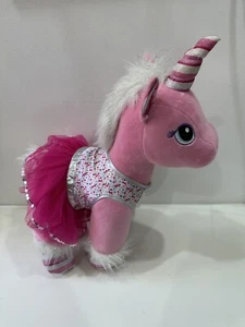 Canna da caramelle 18"" Build a Bear Swirl rosa unicorno giocattolo morbido con abito - Foto 1 di 14