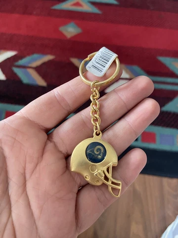 Vintage 2000s St Louis Rams NFL Golden Helmet Keychain Cover