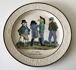 Antique French Creil c1840 Choisy Porcelain Polychrome Metamorphoses #1 Plate - Picture 1 of 4