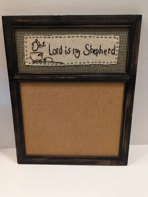 Rustic Country Message Cork Board The Lord Is My Shepherd 15"H x 12"L - Image 1 of 4