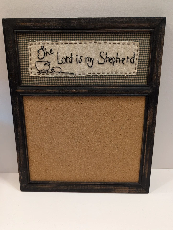 Rustic Country Message Cork Board The Lord Is My Shepherd 15"H x 12"L - Image 1 of 4