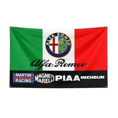 large banner flag 3x5ft [Alfa Romeo]garage room decora 20040 - Image 1 of 4