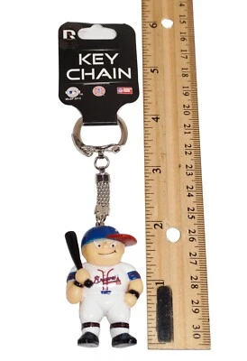 Vintage Lil Sports Brat Mini MLB Baseball Figure - Atlanta Braves Keychain 2013 - Image 1 of 2
