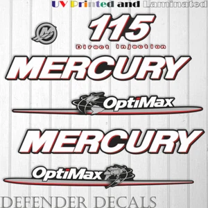 Mercury 115 PS OPTIMAX Außenbord Motor Aufkleber Aufkleber Kit Reproduktion 115PS - Bild 1 von 1