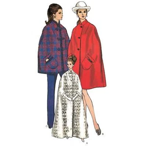 Vintage 1960s Sewing Pattern, Vogue Cape Coat - Bust=34-36" (86-92cm) - Picture 1 of 2