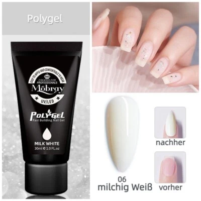 MOBRAY Acrylgel Tube 30g milchig Weiß Aufbaugel UV Nagelverlängerung Nagelgel Polygel