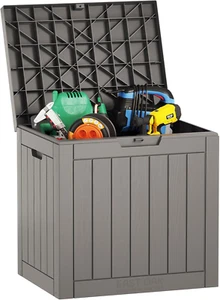 Outdoor Storage Box, 31 Gallon Deck Box Indoor and Outdoor Use, Waterproof Resin - Picture 1 of 12