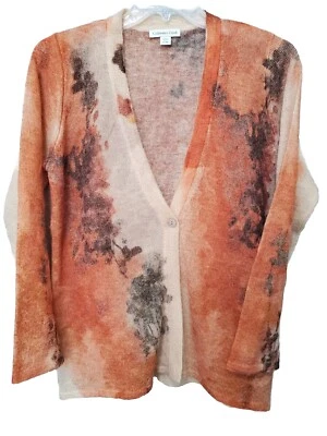 Cárdigan Floral Pintado con Un Botón Mezcla Lana/Mohair Coldwater Creek Talla XL NUEVO CON ETIQUETAS Foto 1 de 4