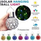 Solar Power Crystal Hanging Ball Lights 7Colour Changing LED Garden Light FP