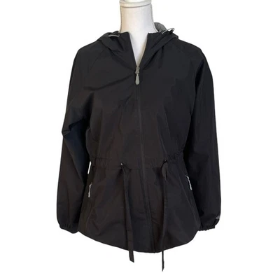 Chaqueta para mujer New Balance talla grande negra con cordón cintura forrada larga cremallera capucha Foto 1 de 4