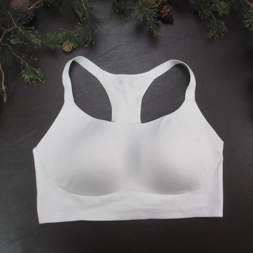 Offline By Aerie Sports Bra Womens XL White Real Me Racerback Padded Wireless - Image 1 of 4
