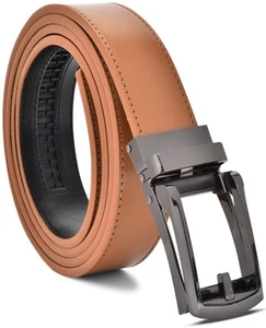 Automatic Buckle Slide Ratchet Belt for Men - Comfort Click Adjustable Leathe... - Picture 1 of 7