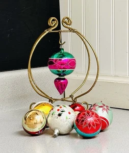 Vintage Handblown Mercury Glass Ornaments Assorted Size Lot 7 Christmas Poland - Picture 1 of 5
