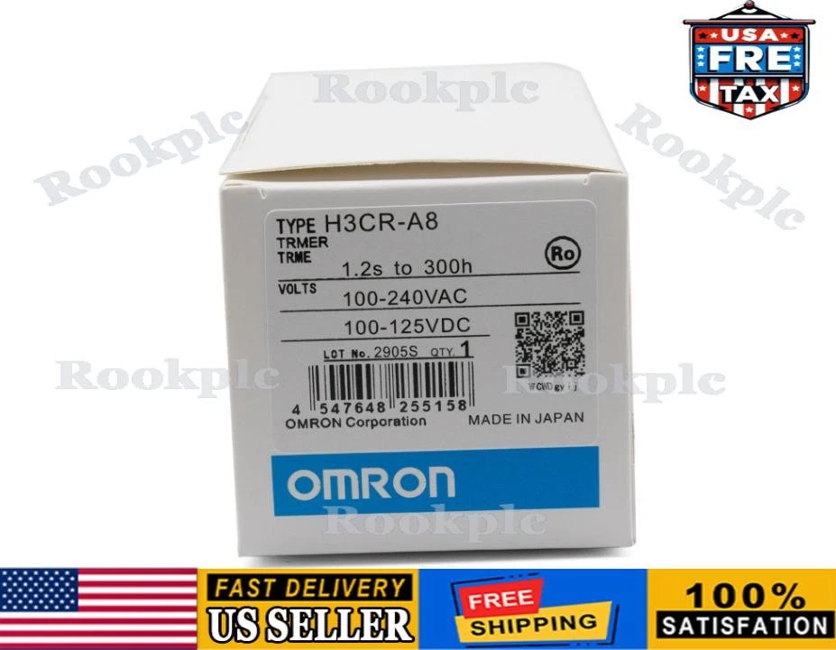 NEW IN BOX OMRON Timer H3CR-A8 H3CRA8 100-240VAC / 100-125VDC  US Free TAX - Image 1 of 4