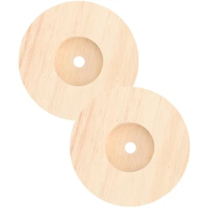 2 pezzi base lampada da tavolo rotonda liscia supporto lampada legno massello base lampada lampada - Foto 1 di 12
