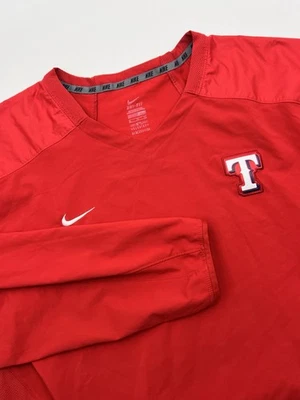 Nike Texas Rangers Coach Windbreaker Dri Fit Pullover Jacket Red Mens XL - Image 1 of 4
