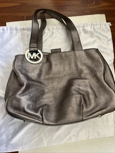 Michael Kors Fulton Gray Pebble Leather Hobo Bag/ Tote / Purse - Picture 1 of 9
