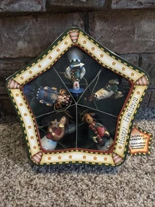 SET ORNAMENTI NATALIZI 5 ARTIGIANALI Angelo Renna Babbo Natale Pupazzo di Neve Soldato NUOVO - Foto 1 di 13