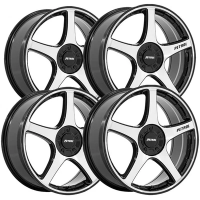 (Set of 4) Petrol PE003 P2E 20x8.5 5x108/5x4.5" +40mm Black/Machined Wheels Rims - Image 1 of 4