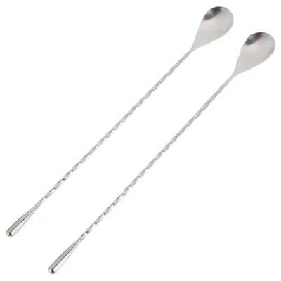 Mixing Spoon Stainless Steel Set with 2 Professional Cocktail Bar Tools (12 6490 - Image 1 of 4
