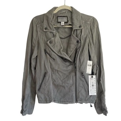 New Anthropologie womens Marrakech Ronika moto jacket Sz XS biker army utility - Image 1 of 4