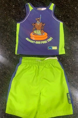 Vintage Embroidered Scooby-Doo Shirt & Shorts/trunks set- Great shape - 2T Boys - Image 1 of 4
