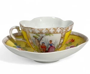 Carl Thieme tasse porcelaine allemande signé XIXe ERA Dresde Meissen - Picture 1 of 8