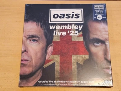 Oasis LIVE WEMBLEY '25 3 LPs blue vinyl box set NEW & SEALED numbered #040/250 - Image 1 of 3