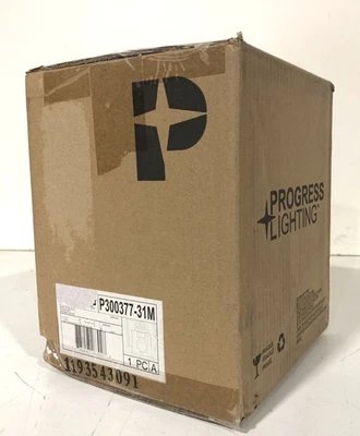 Progress Lighting Gilmour 1-Light Matte Black Vanity Light Clear Glass New - Image 1 of 3