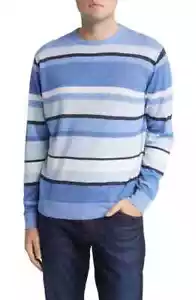Peter Millar Herren Pullover Serene blau gestreift Merinowolle Leinenmischung XXL - Bild 1 von 5