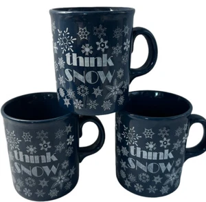 Think Snow Blue  Mug set of 3  Made in England Vintage - Picture 1 of 11