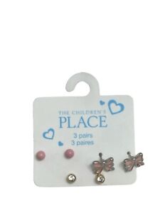 The Childrens Place 3 Pairs Of Earrings New Pink