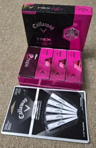 Wilson Breast Cancer, Callaway Women's Hex Solaire Pink 12 Golf Balls Eterni-Tee - Picture 1 of 15