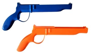 Wii Plastic Gun Blaster Pistol Remote-Set of 2 Blue and Orange - Picture 1 of 2