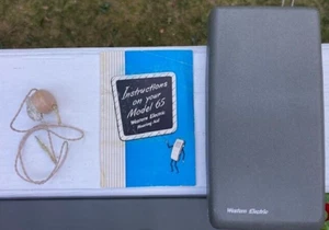 1949 Western Electric Hearing Aid Model 65 Accessories: Case, Ear Piece, Instru - Picture 1 of 8
