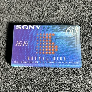 SONY HiFi 60 Minute Blank Normal Bias Cassette Tape New Factory Sealed - Picture 1 of 2