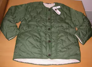 NWT J. Crew Reversible Puffer Jacket with PrimaLoft Utility Green Womens Sz M - Picture 1 of 3
