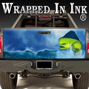 Mahi Mahi Ocean Scene - Fish Tailgate Wrap Boat Deep Sea Fishing Truck Wrap - Picture 1 of 2