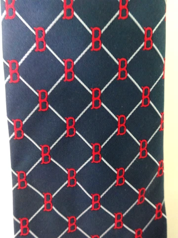 BOSTON RED SOX MENS NECK TIE MLB OFFICIAL RED WHITE BLUE "B" LOGO BASEBALL VGUC Cover